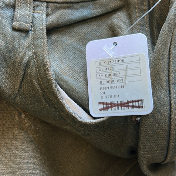 Free People We The Free Good Luck Coated Mid Rise Barrel Jean Vegan Sz 24 NEW - Picture 11 of 13